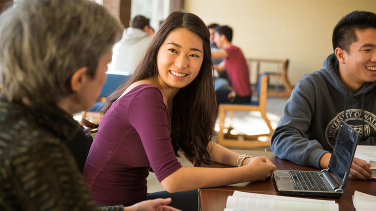 group of students studying